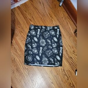 LOLLE Artist Goth Witchy Skirt Halloween Ouija Candle Spellbook